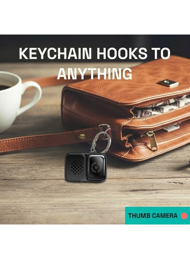 Ultra HD Mini Keychain Sports Camera – Thumb-Sized Cam with First Perspective POV Hands-Free Shooting for Cycling, Diving, Vlogging - Image 4