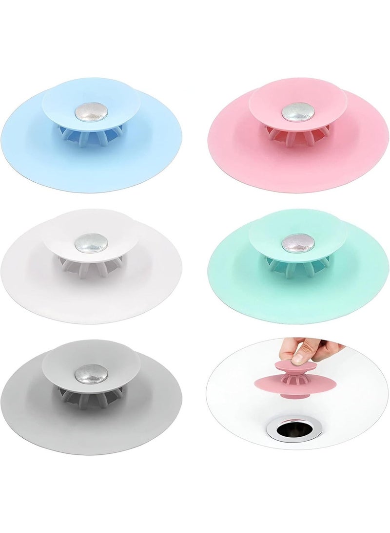 سدادة حوض سيليكون لحوض الاستحمام والدش مع مانع لتسرب الشعر، سدادة مياه لأحواض الحمامات والمطابخ، (3 قطع) - Image 5