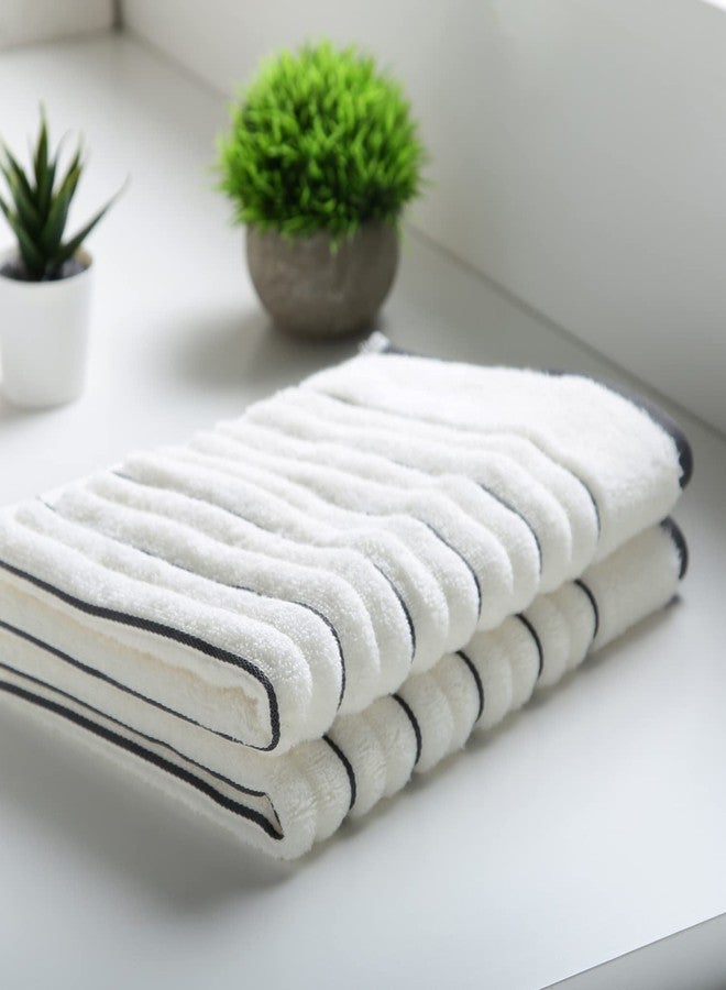 Spaces Hygro 100% Cotton Hand Towel, Ultra Soft & Absorbent, Quick Dry, 40 x 60 cm, White (Pack of 2) - Image 1