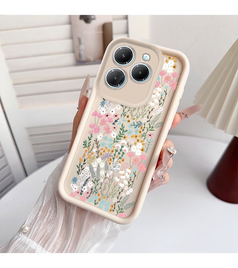 Black Plant Flower Pattern Phone Case Hot 50 Pro+ 4G Creative Fashion Classic Design - Image 4