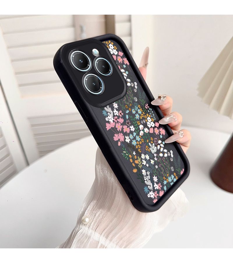 Black Plant Flower Pattern Phone Case Hot 50 Pro+ 4G Creative Fashion Classic Design - Image 5