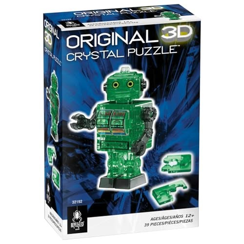 BePuzzled Green Tin Robot Standard Original 3D Crystal Puzzle Perfect for Puzzlers Ages 12 and Up Challenging to Complete and Beautiful to Display Collect Them All - Image 5