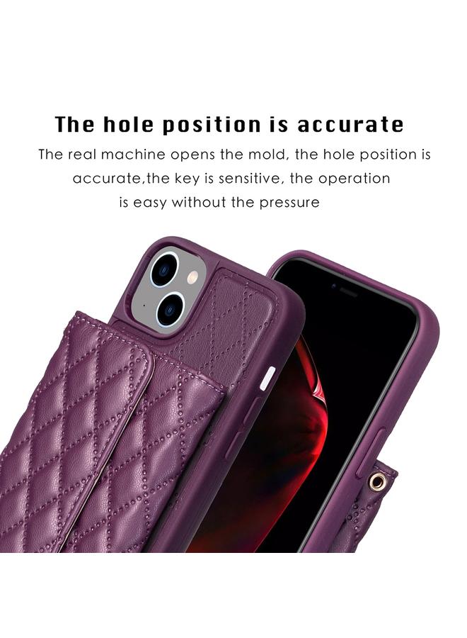 اس-توب جراب هاتف iPhone 14 من الجلد بتصميم معيني أفقي - Image 3