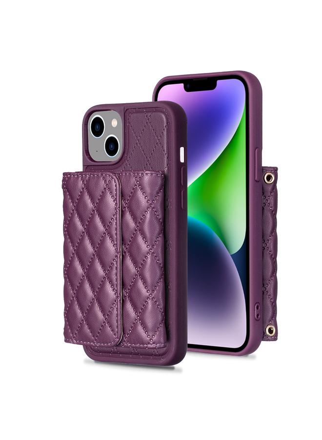 اس-توب جراب هاتف iPhone 14 من الجلد بتصميم معيني أفقي - Image 1