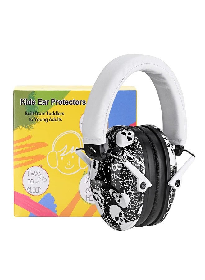 PROHEAR واقيات أذن للأطفال من بروهير 032، حماية من الضوضاء بمعدل 25 ديسيبل، واقيات أذن للأطفال، عصابة رأس قابلة للتعديل لحماية السمع، مناسبة للحفلات الموسيقية والسباقات والمطارات - بنقشة جمجمة - Image 1