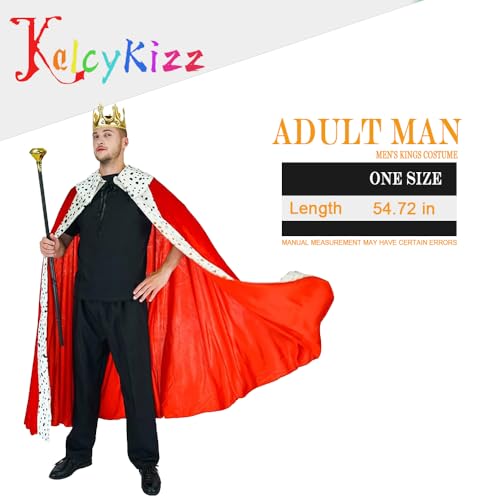 KalcyKizz Men's Kings Costume,One Size, (Color - Red,gold,white) - Image 5