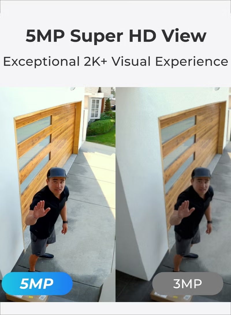 كروني مجموعة أمان كروني NVS004-Wifi-5MP 4CH XVR اللاسلكية (إصدار مُحسّن حديثًا) - رؤية ليلية كاملة الألوان بدقة 5 ميجابكسل، بزاوية 355 درجة، صوت ثنائي الاتجاه، كشف الحركة لمراقبة المنزل/الشركة - Image 3