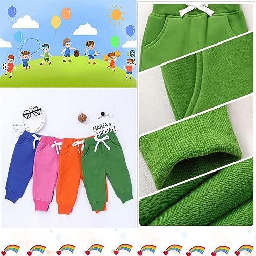 CuteOn Unisex Toddler Jogger Pants Kids Cotton Elastic Waist Winter Baby Sweatpants Pants 5Years Grass Green - Image 4