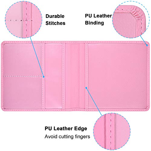 Wisdompro Registration and Insurance Card Holder - Premium PU Leather Vehicle Glove Box Organizer Car Wallet for Document, License and Other Essentials - Pink - Image 4