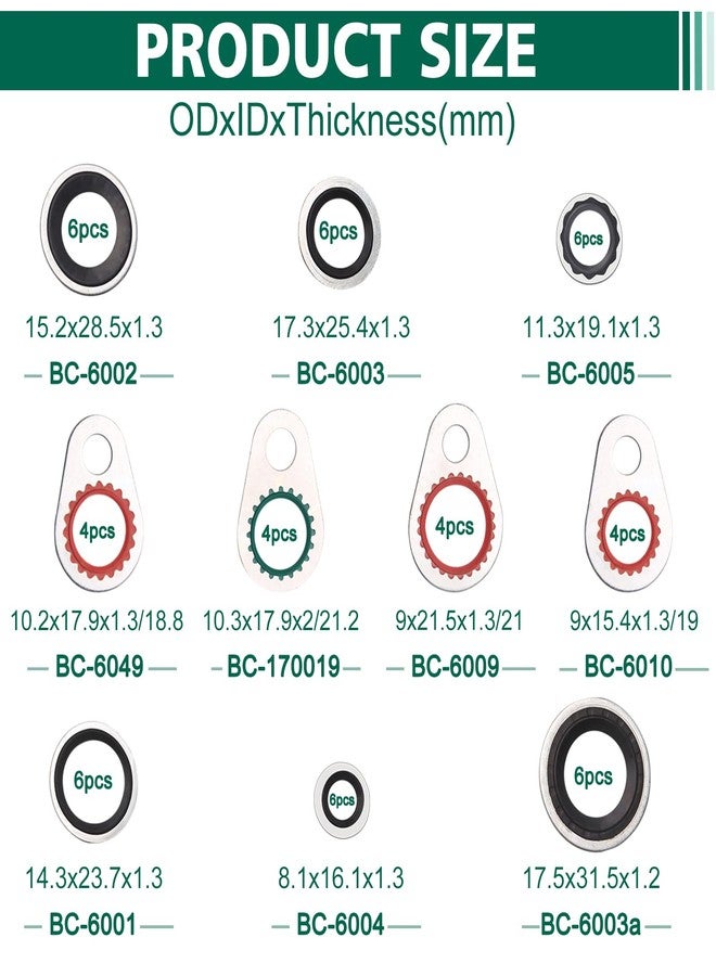 BUSY-CORNER A/C System Compressor Gasket Seals Air Conditioning Compressor Port Seal Washer Kit (52) - Image 2