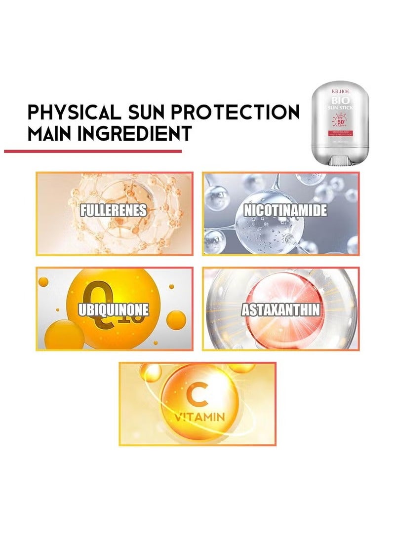 EELHOE Bio Sun Stick,Face and Body Professional Sunscreen Stick,Enriched with Vitamin C Strong Sunscreen Keep Skin Moisture,Reduce Redness Sun Spots,Protection Repair of the Skin Suitable for all Types - Image 5