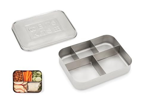 Bits Kits Stainless Steel Bento Box Lunch and Snack Container for Kids and Adults, 5 Sections - Image 1