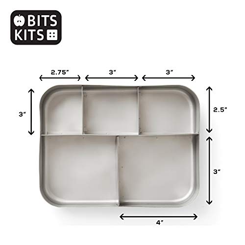 Bits Kits Stainless Steel Bento Box Lunch and Snack Container for Kids and Adults, 5 Sections - Image 5