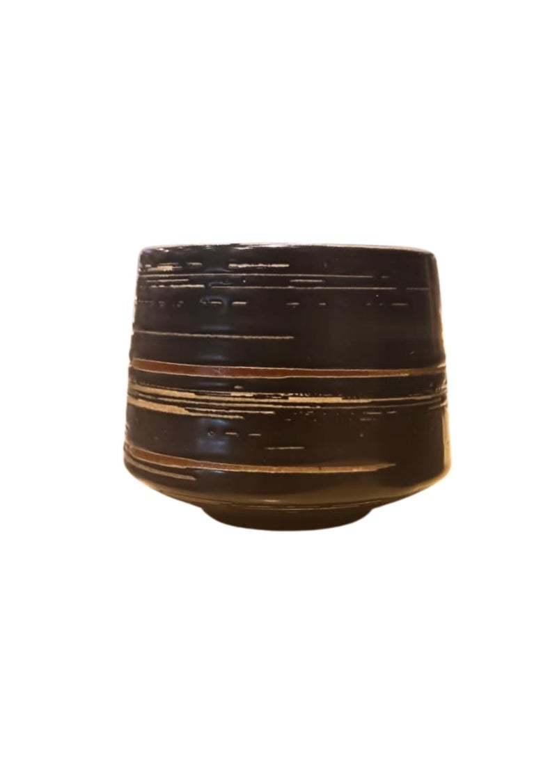 Liying Vintage Ceramic Coffee Cup 175ml, Handmade Art design cup for coffee, Cappuccino, Tea #1.2(Black)  - Image 1