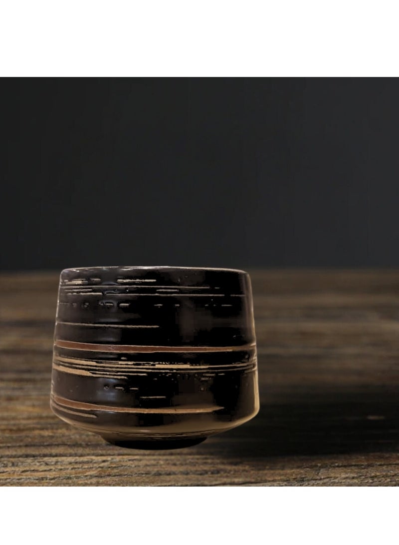 Liying Vintage Ceramic Coffee Cup 175ml, Handmade Art design cup for coffee, Cappuccino, Tea #1.2(Black)  - Image 3