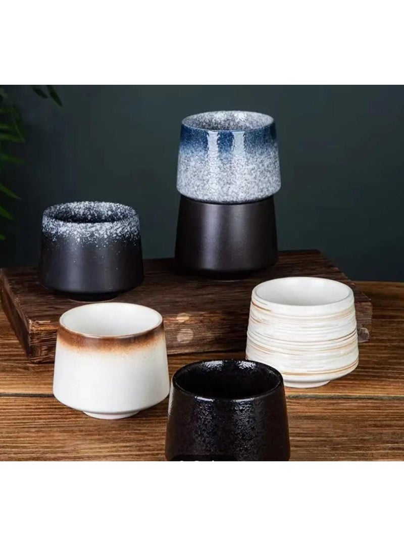 Liying Vintage Ceramic Coffee Cup 175ml, Handmade Art design cup for coffee, Cappuccino, Tea #1.2(Black)  - Image 5