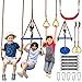 GOLDGE 3pcs Kids Outdoor Swing Set with Adjustable Ropes Disc Ring Hangers Trapeze Bar UBoard Seat and Monkey Bars with EVA Soft Disc for Backyard Play - Image 3