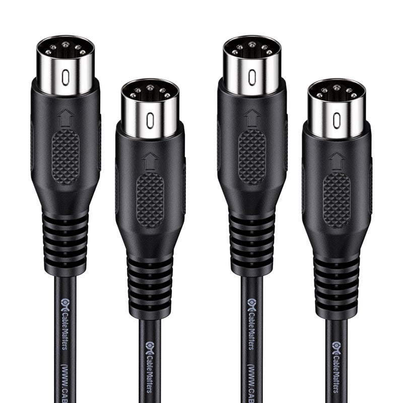 Cable Matters 2-Pack 5 Pin DIN MIDI Cable, 5 Pin MIDI Cable - 6 Feet - Image 1