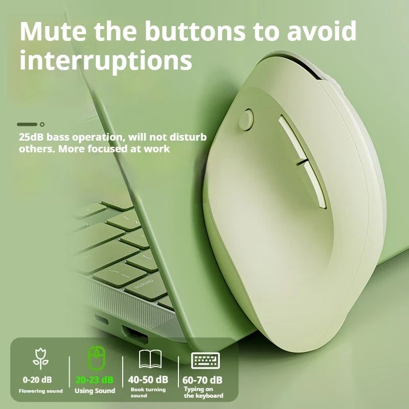 Eweadn Wireless Bluetooth 2.4G Vertical Gaming Mouse, 6 Silent Buttons, Adjustable Sensitivity, for Windows, Laptop, Office - Image 4