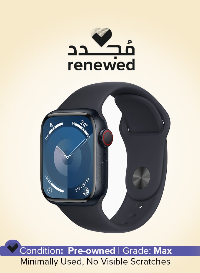Apple Renewed - Watch Series 9 GPS + Cellular 41mm Aluminium Case With Sport Band Midnight - Image 1