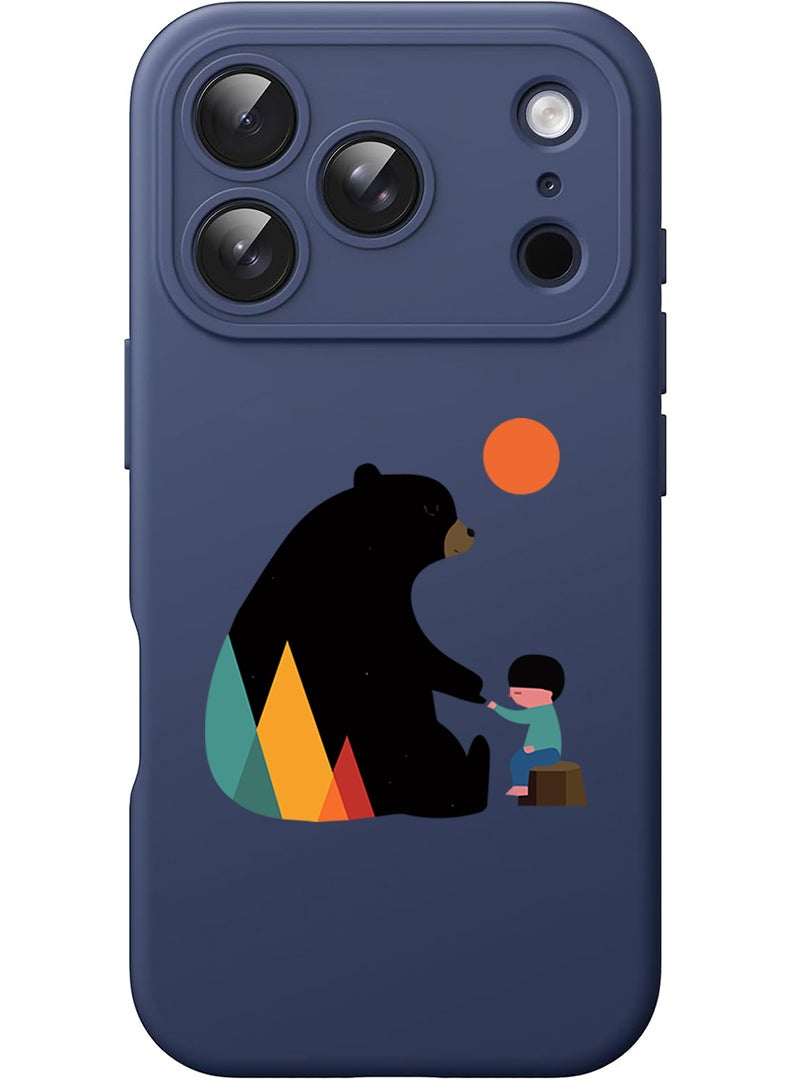 Theodor Protective Slim Fit Case Liquid Silicone Cover with Full Body Protection Anti-Scratch Shockproof Case For Apple iPhone 17 Pro Max (Blue) Promise - Image 1