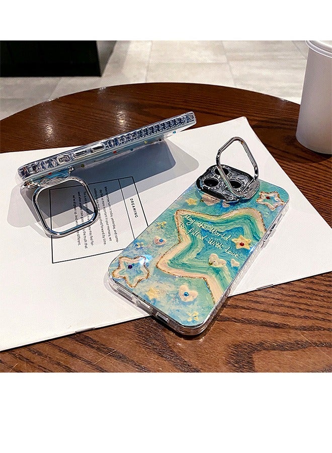 Beyond iPhone 16 Pro Max Magsafe Case, Anti Yellow Anti Scratch Stars Oil Painting Cover, Slim Clear Cover (Green) - Image 5