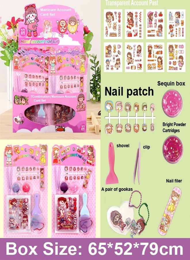 Beautiful Nail Sticker Set Seven Combination Manicure Account Set Nail Art Kit for Kids Girls - Image 4