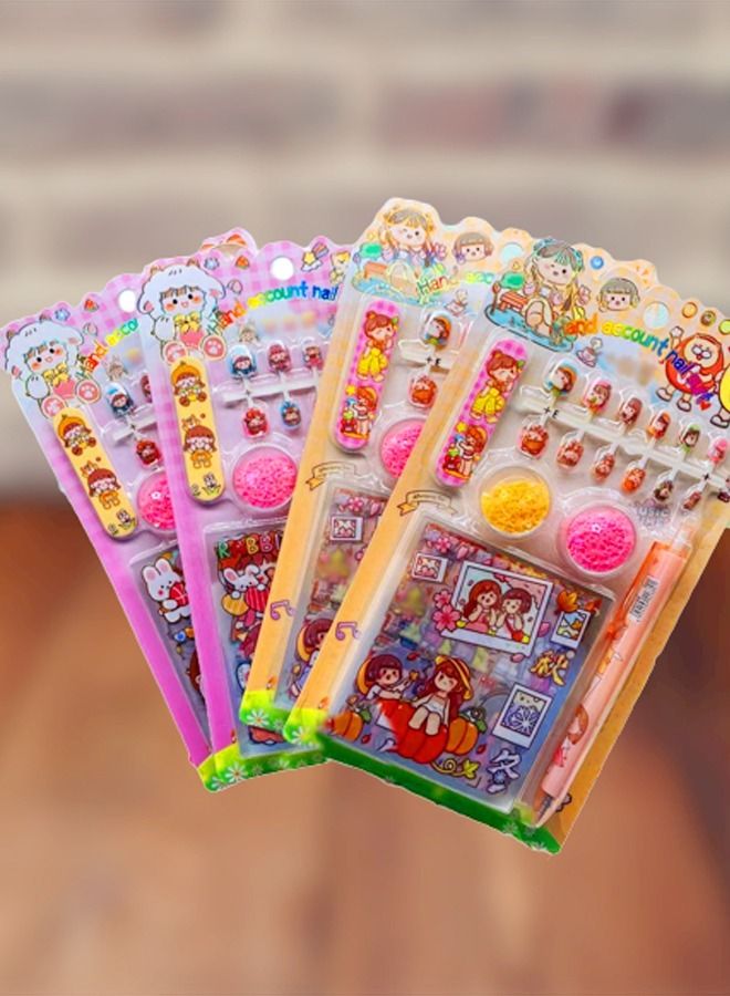 Beautiful Nail Sticker Set Seven Combination Manicure Account Set Nail Art Kit for Kids Girls - Image 3