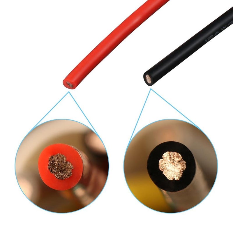 BNTECHGO سلك سيليكون BNTECHGO 12 قياس لفة أحمر وأسود كل 50 قدم مرن 12 AWG نحاس معزول مقطع - Image 4