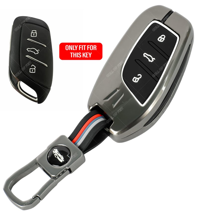 Coll of Fest Metal Silicon Key Cover Compatible with | MG ZS EV Electric | Astor | 3 Button Smart Key Special Feature Visible in Low-Ligh Condition - Image 3