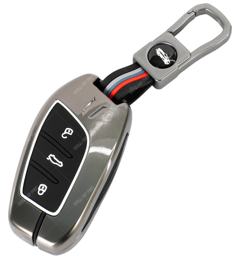 Coll of Fest Metal Silicon Key Cover Compatible with | MG ZS EV Electric | Astor | 3 Button Smart Key Special Feature Visible in Low-Ligh Condition - Image 4