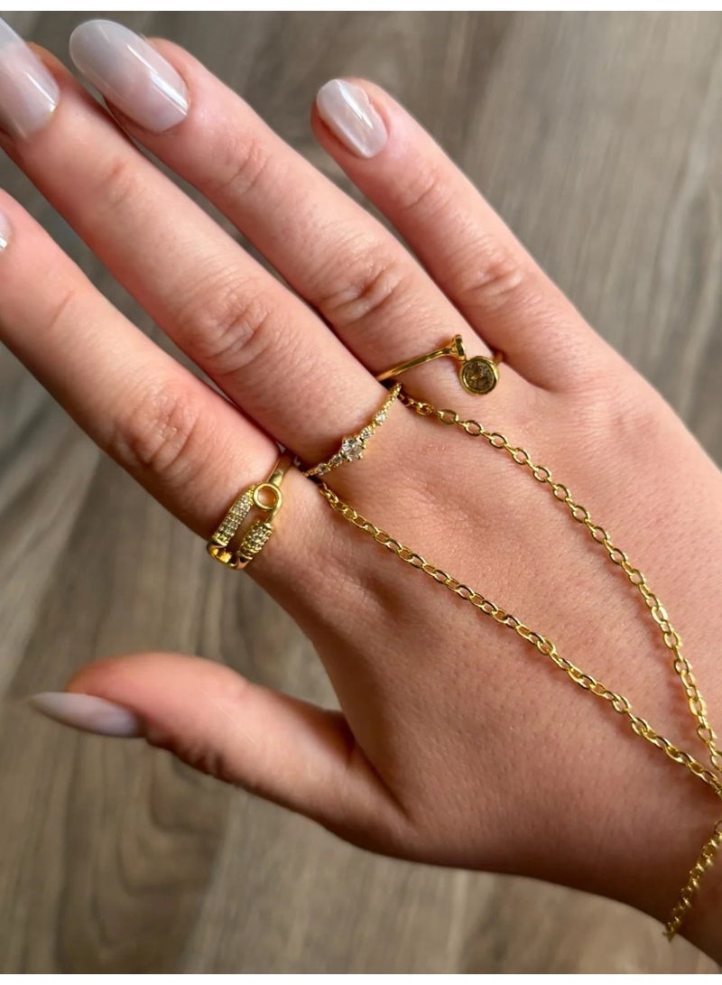 Urban Jewel Paper Clip Ring (Gold Plated) - Image 3