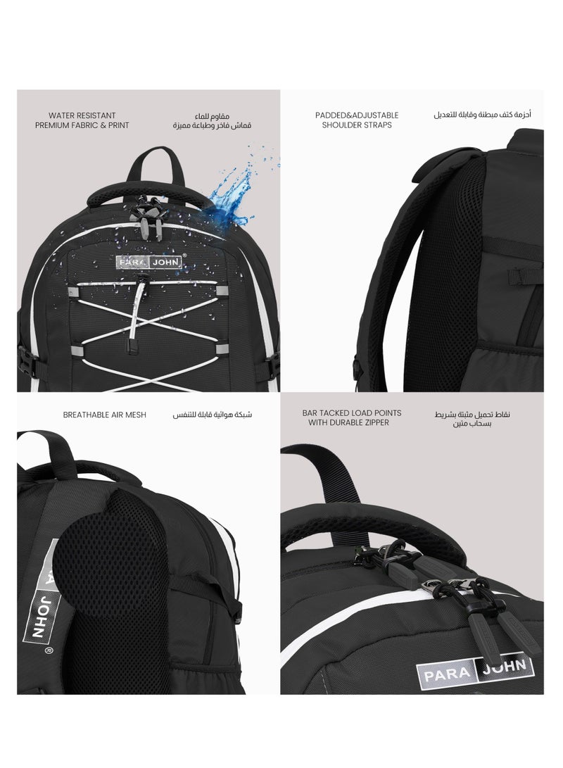 بارا جون حقيبة ظهر مدرسية بوباليو  لتر بسعة كبيرة وخفيفة الوزن ومقاومة للماء للأولاد والبنات أسود - Image 4