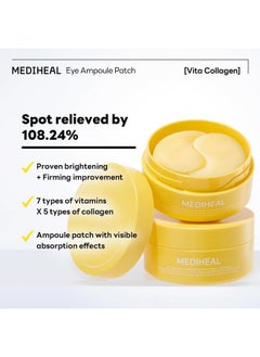 MEDIHEAL Vita Collagen Under Eye Patches For - Korean Hydrogel Eye Pads With 7 Vitamin & 5 Micro Collagen. Moisturizng & Non Irritating Eye Gel Mask. Sealing Cap Included.  - Image 2
