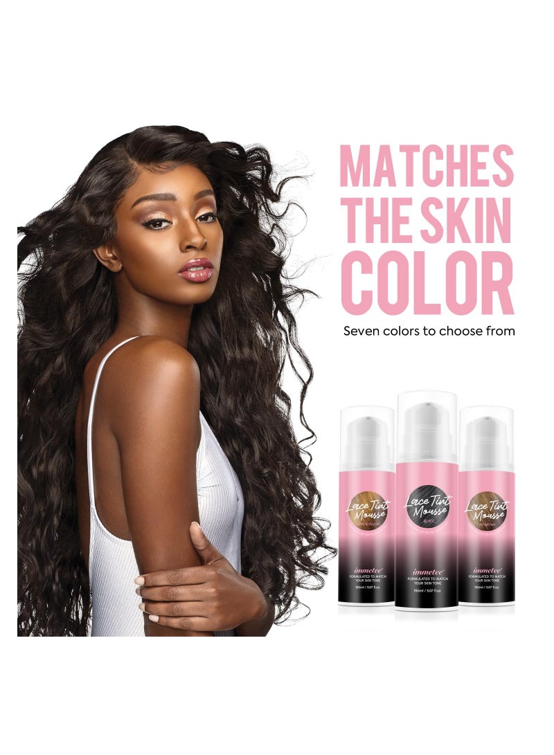 KASTWAVE Lace Tint Melting Hair Root Mousse Foam, Quick-Drying Lace Melting Foam Spray, Seamless Skin Tone Match, Natural Finish No Residue, for Wigs Melt Lace Wigs Melting, 150ML in Dark Brown - Image 4