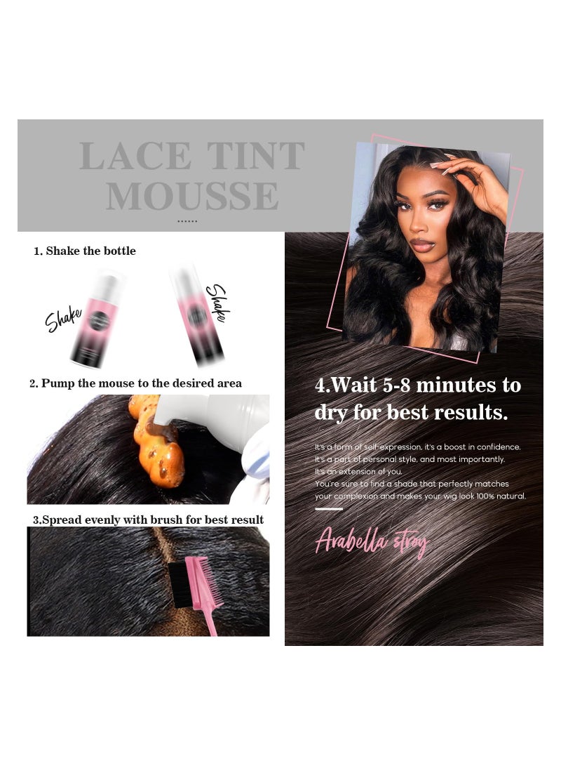 KASTWAVE Lace Tint Melting Hair Root Mousse Foam, Quick-Drying Lace Melting Foam Spray, Seamless Skin Tone Match, Natural Finish No Residue, for Wigs Melt Lace Wigs Melting, 150ML in Dark Brown - Image 5