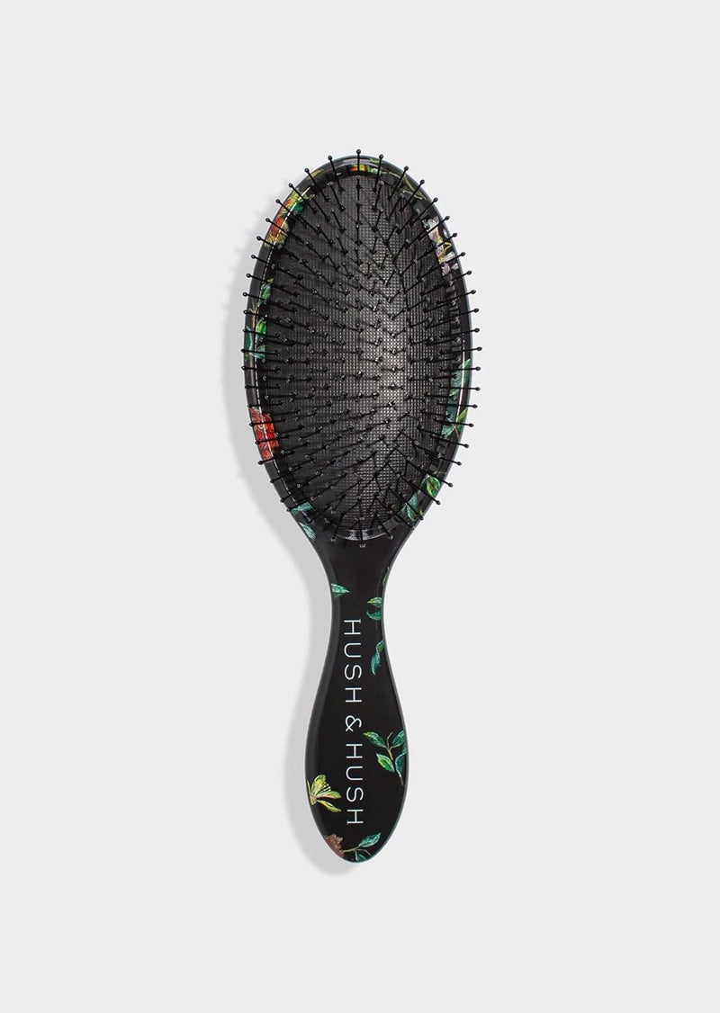 Hush  Hush  Floral Hair Brush  Strong Hair Brushes for Women with Thick Hair  Hair Detangler Paddle Brush a Smooth Shine  Strong Bristle Brush for Curly Hair  Straight Hair  Floral Hair Brush