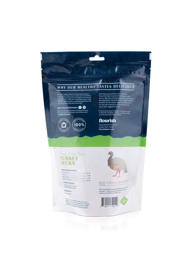 فلوريش مكافآت الحيوانات الأليفة الخام المجففة بالتجميد للكلاب، أعواد مضغ رقبة الديك الرومي (3 قطع) - Image 2