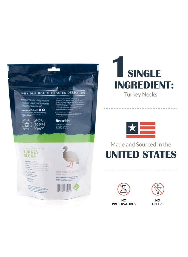 فلوريش مكافآت الحيوانات الأليفة الخام المجففة بالتجميد للكلاب، أعواد مضغ رقبة الديك الرومي (3 قطع) - Image 4