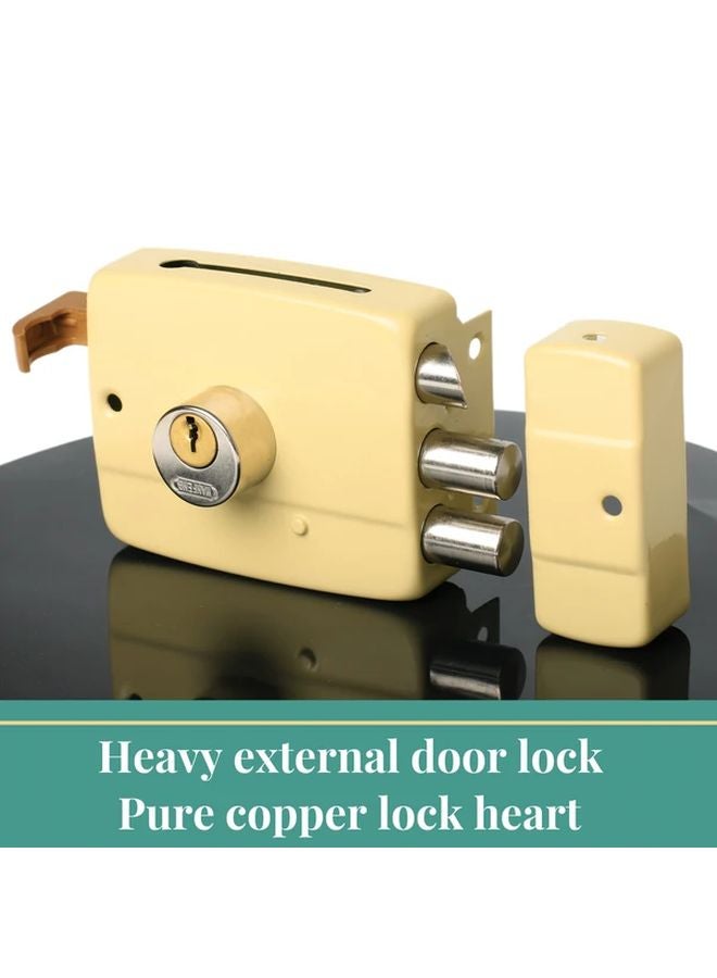 Heavy Duty Galvanized Metal Door Lock With Keys Secure Exterior Interior - Image 1