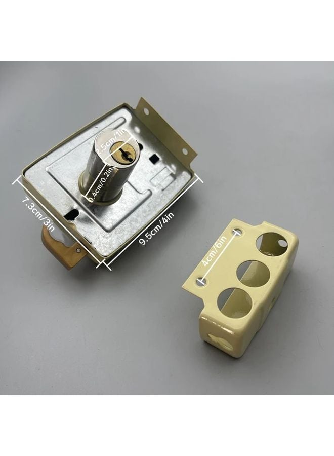 Heavy Duty Galvanized Metal Door Lock With Keys Secure Exterior Interior - Image 4