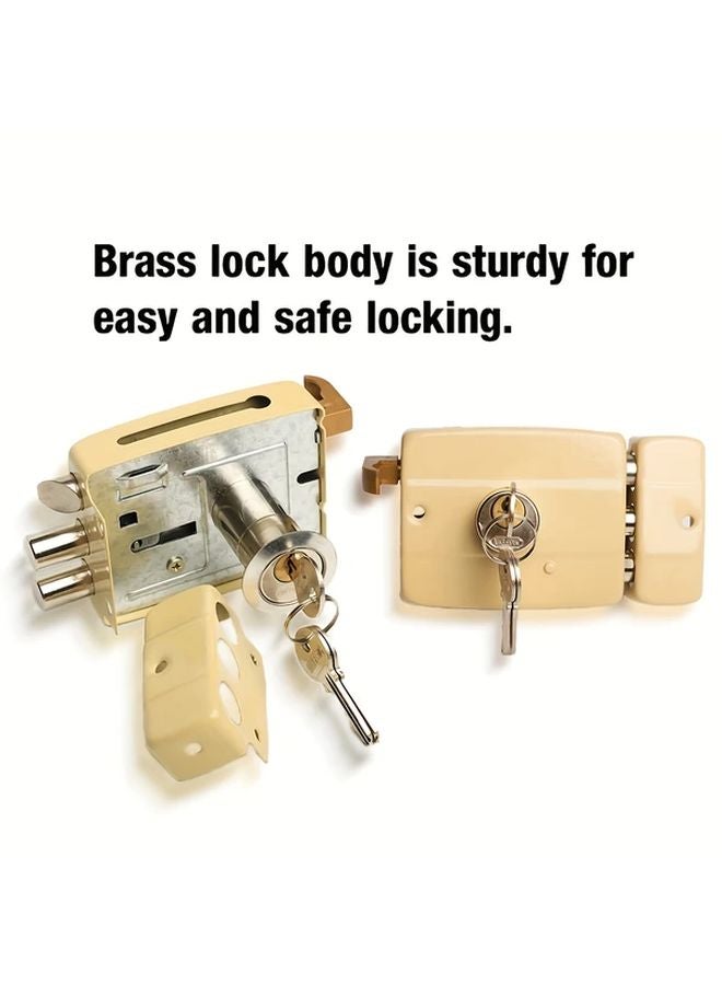 Heavy Duty Galvanized Metal Door Lock With Keys Secure Exterior Interior - Image 2