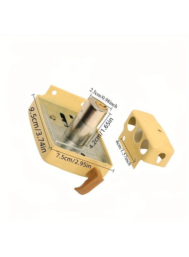 Heavy Duty Galvanized Metal Door Lock With Keys Secure Exterior Interior - Image 5