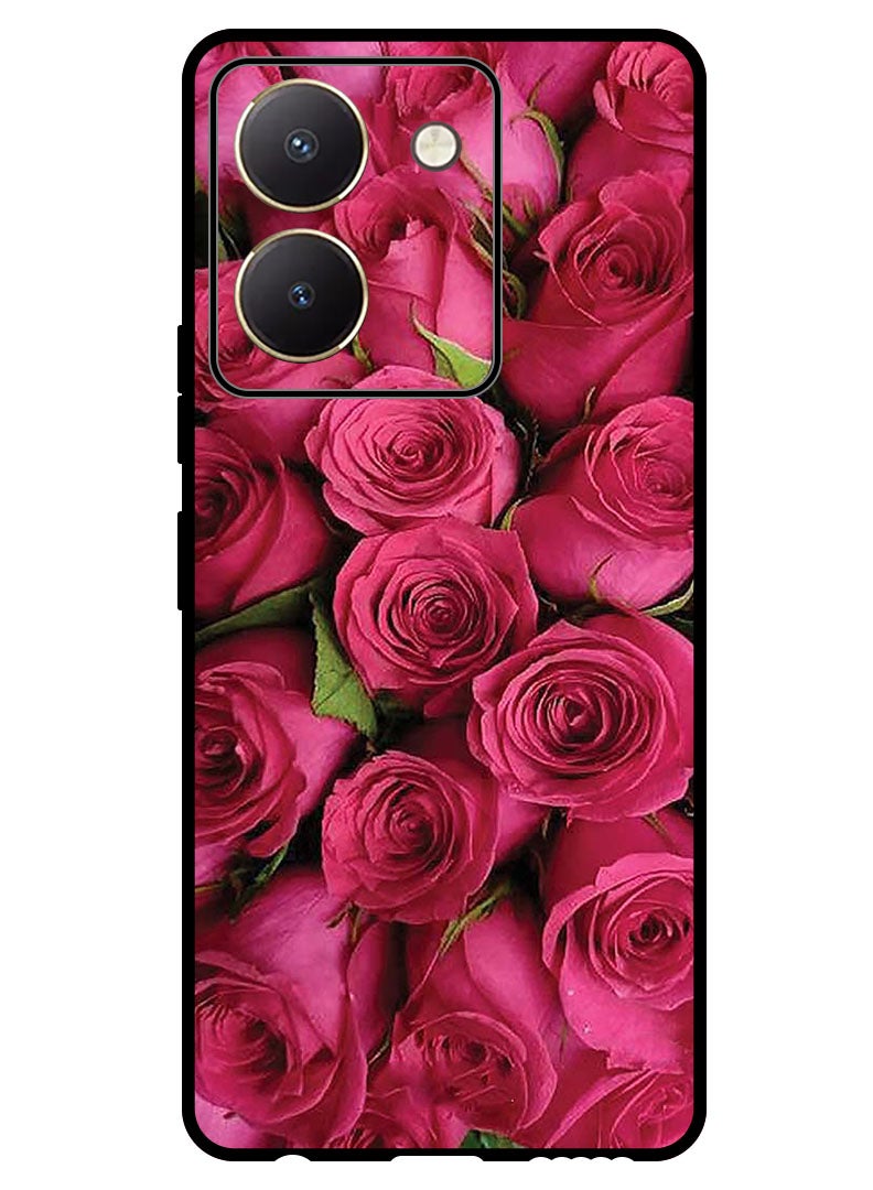 Theodor Protective Case Anti Scratch Shock Proof Bumper Cover For Vivo Y27s Pink Roses - Image 1