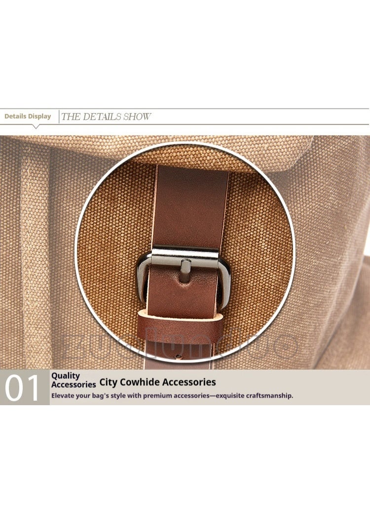 Wear-resistant canvas bag, large-capacity multifunctional backpack - Image 4