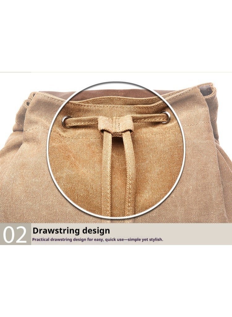 Wear-resistant canvas bag, large-capacity multifunctional backpack - Image 5