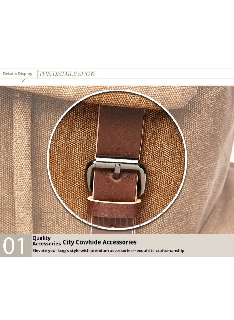Wear-resistant canvas bag, large-capacity multifunctional backpack - Image 5