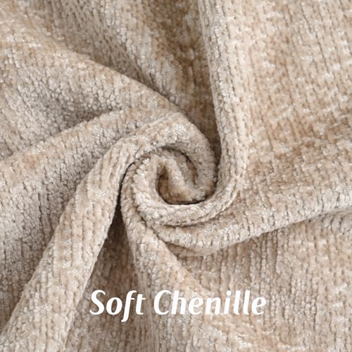 FUTEI Oatmeal Chenille Throw Pillow Covers 18x18 Inch Set of 2Soft Cozy Bound Edge Design Cushion CaseHome Decor for Couch Bed Living Room - Image 3