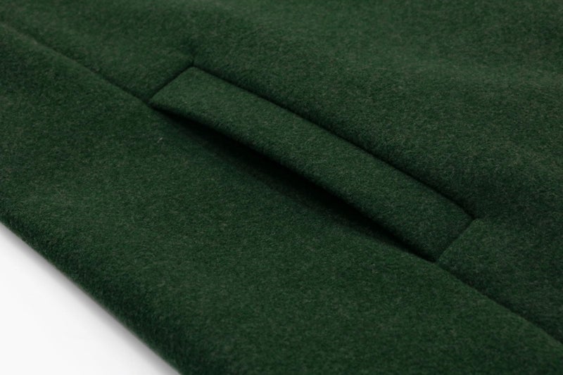 CHARTOU Women's Casual Thicken Wool Blend Stand Collar Single Breasted Pea Coat (Small, Green) - Image 3