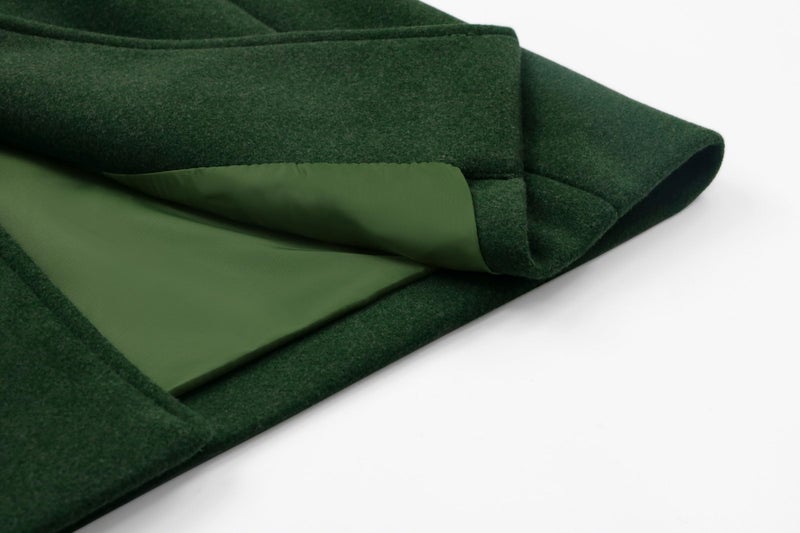 CHARTOU Women's Casual Thicken Wool Blend Stand Collar Single Breasted Pea Coat (Small, Green) - Image 4